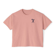 "DRINK COFFEE. LFT HVY SHT. LIVE KIND." Women's Boxy Crop T-Shirt